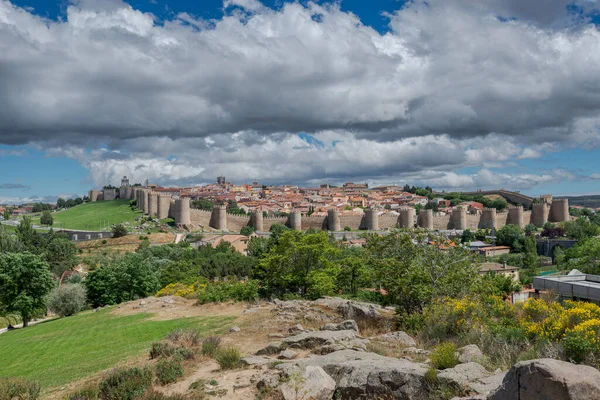 Ansichten Der Ummauerten Stadt Avila Mauern Von Avila Spanien Diese — Stockfoto