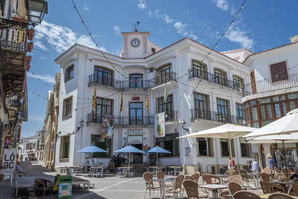 Alaior Spanje August 2021 Uitzicht Het Constitutieplein Alaior Een Kleine — Stockfoto