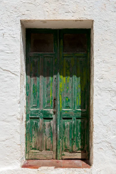 Alaior Daki Eski Ahşap Kapı Menorca Küçük Bir Şehir Balear — Stok fotoğraf