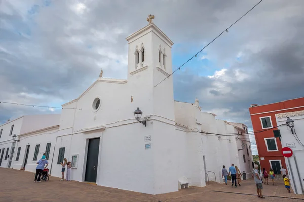 Merdadal Spania August 2021 Biserica San Antonio Abad Orașul Fornells — Fotografie, imagine de stoc