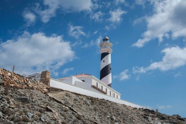 Favaritx deniz feneri, Cape of Favaritx, Mahon belediyesi, Menorca, İspanya