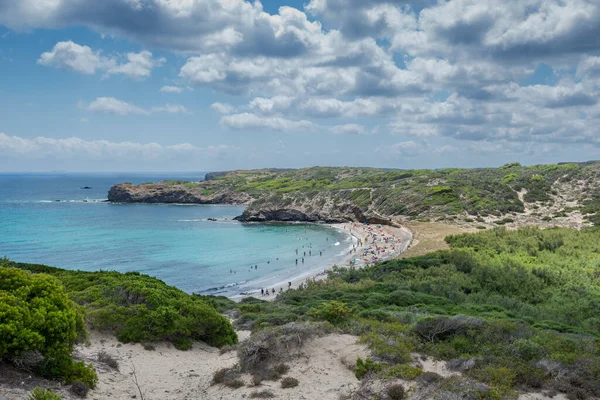 Widok Cala Tortuga Gminie Mahon Menorca Hiszpania — Zdjęcie stockowe