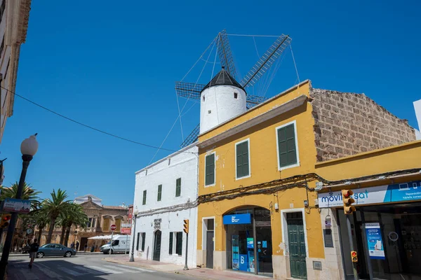 Ciutadella Menorca Spanje Augustus 2021 Oude Molen Omgetoverd Tot Restaurant — Stockfoto