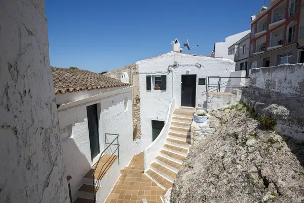 Hagyományos Épületek Ciutadella Menorca Városban Baleár Szigetek Spanyolország — Stock Fotó