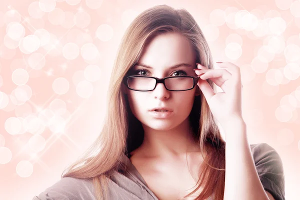 Sexy blonda femeie purtând ochelari — Fotografie, imagine de stoc