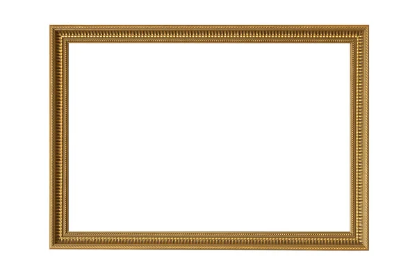 Antiguo marco dorado aislado sobre fondo blanco — Foto de Stock