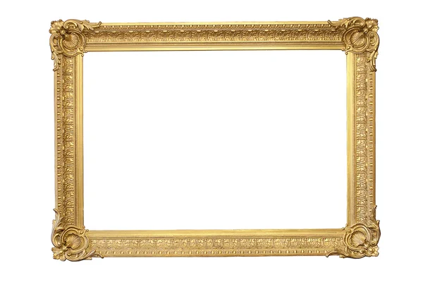 Antiguo marco dorado aislado sobre fondo blanco —  Fotos de Stock