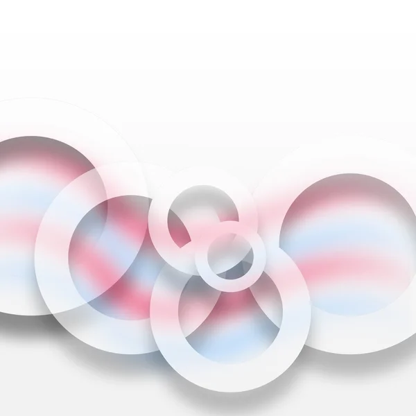 White rings with shadows and blue and red transparent waves as background. — Stock Photo, Image