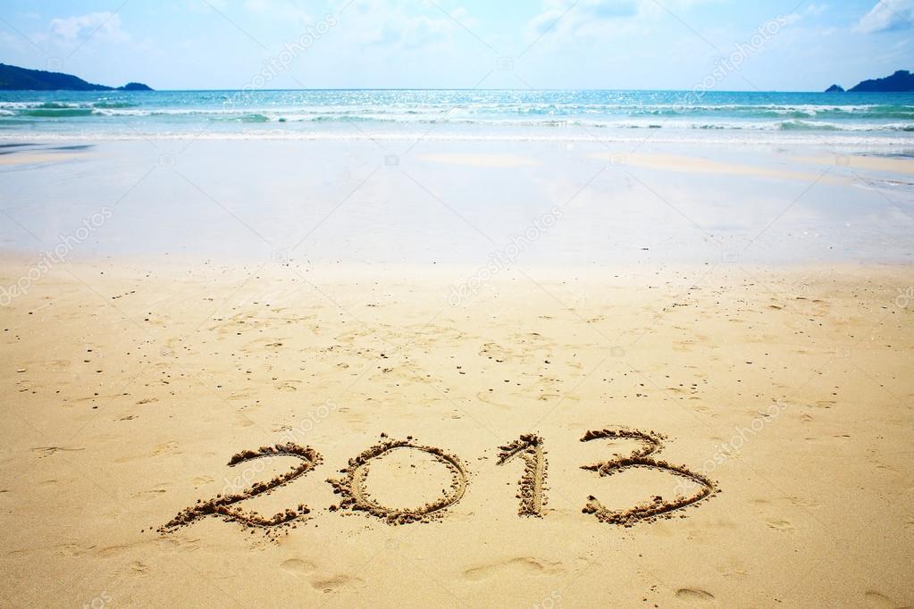 New year 2013 on the beach
