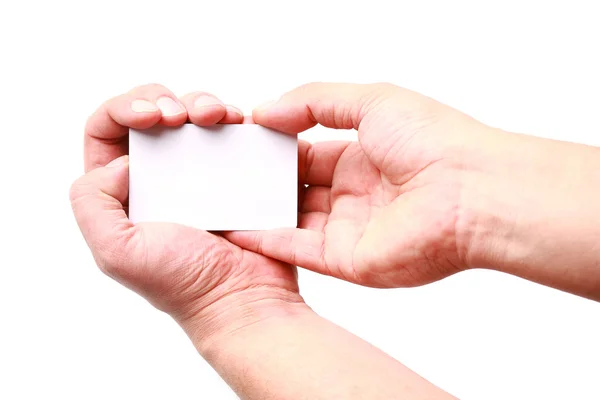 Hand holding a card — Stock Photo, Image