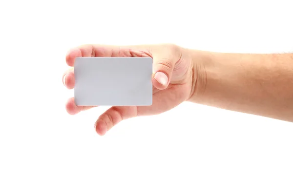 Hand holding a card Stock Picture