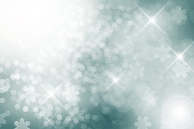 fondo rojo invierno con luces defocused y copos de nieve