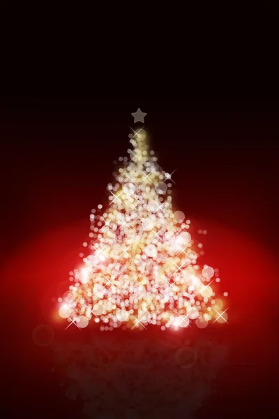 Fundo da árvore de Natal com luzes desfocadas — Fotografia de Stock