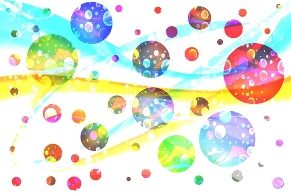 Galaxy. Many colored spheres like planets in universe. — Stock Photo, Image