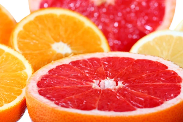 Citrusfrukter: apelsin, grapefrukt — Stockfoto