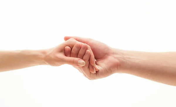 Handen van man en vrouw bij elkaar te houden — Stockfoto