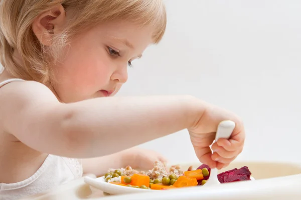 Leckeres Abendessen von Baby lizenzfreie Stockfotos