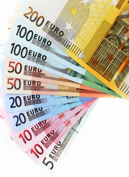 Banknoty euro, wentylatora wykonane z papieru waluty — Zdjęcie stockowe