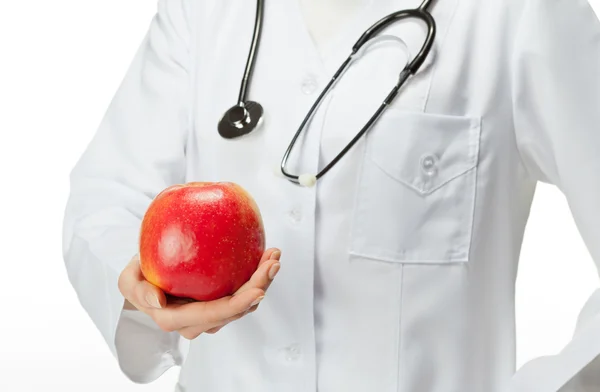 Doctor advising healthy food — Stock Photo, Image