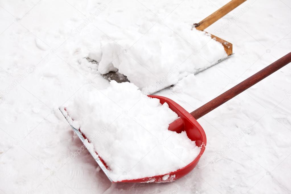Two shovels for snow removal