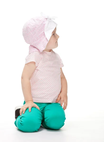 Little child sitting on the floor — Stock Photo, Image