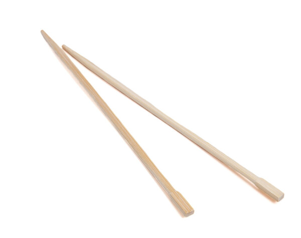 Chopsticks on a white background