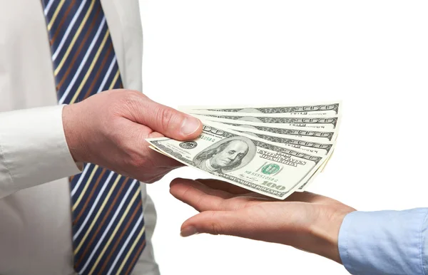 Human hands exchanging money — Stock Photo, Image