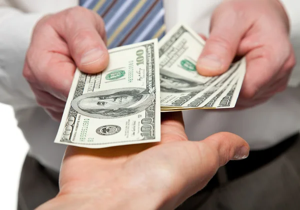 Human hands exchanging money — Stock Photo, Image