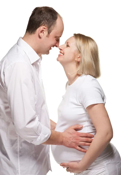 Happy pregnant woman with husband — Stock Photo, Image