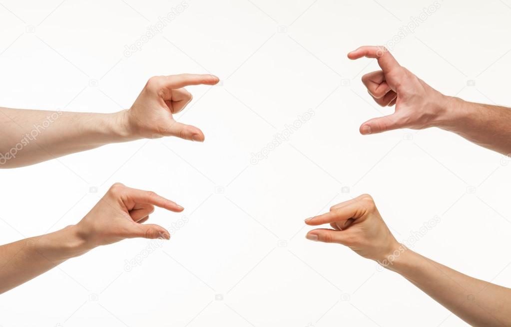 Hands showing different sizes