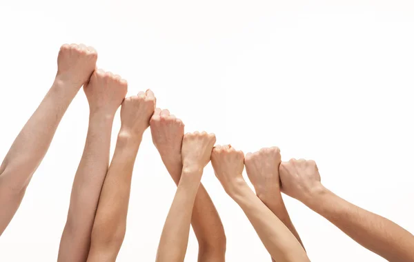 Many hands imitating stairs — Stock Photo, Image