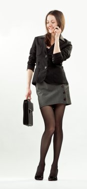 genç çekici işkadını cep telefonunuzun konuşma