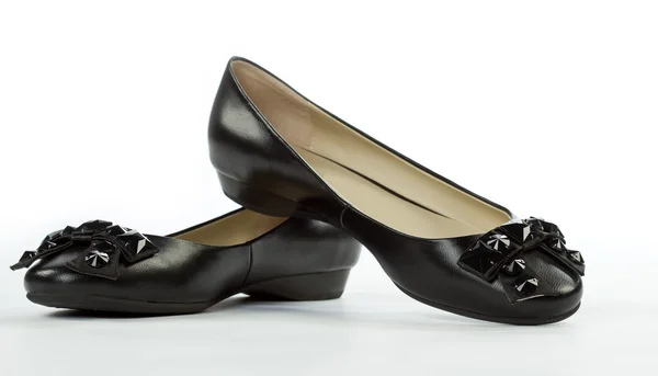 Czarne buty płaskie — Zdjęcie stockowe