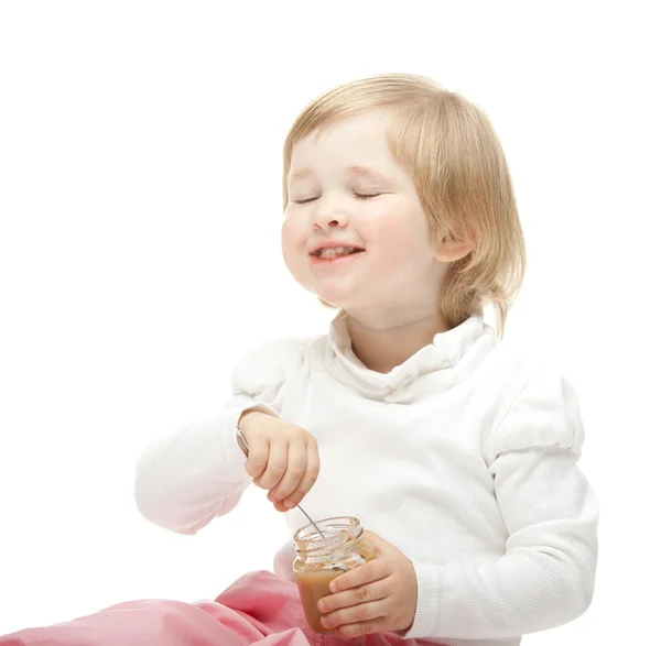 Het gelukkige babymeisje — Stockfoto