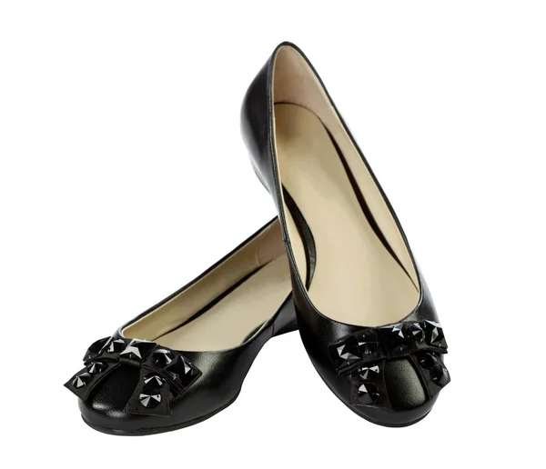 Paar schwarze flache Schuhe — Stockfoto