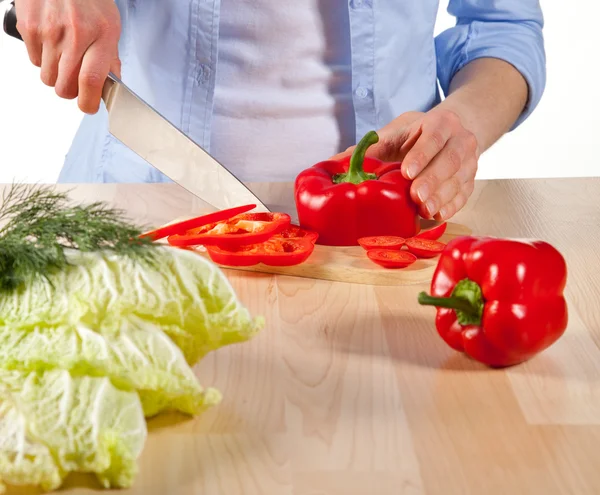 Preparazione dell'insalata — Foto Stock