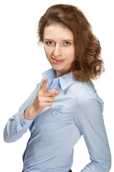 Woman pointing on you — Stock Photo, Image