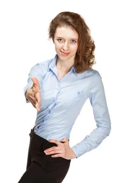 Forretningskvinde tilbyder håndtryk - Stock-foto