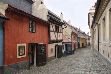 Famous golden lane in Prague Czech Republic - 'zlata ulicka'