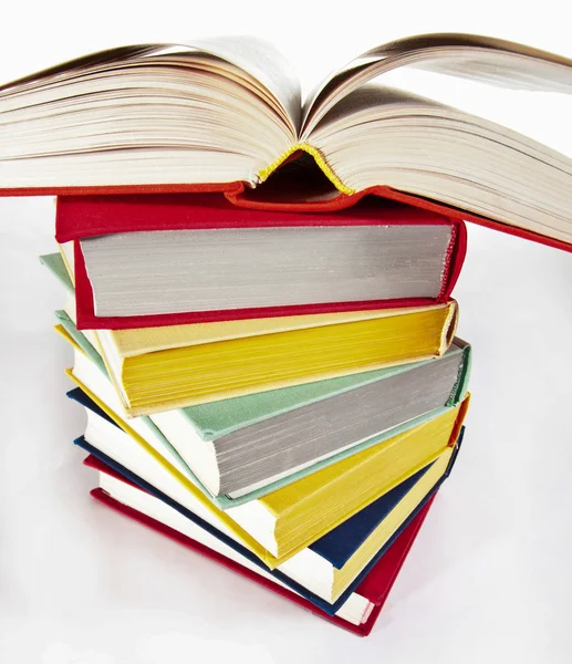 Multicolored stacked books — Stock Photo, Image