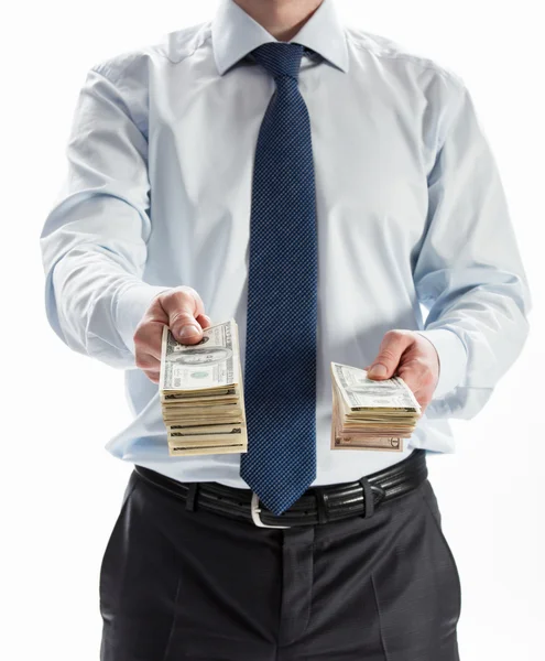 Businessman offering money to you — Stock Photo, Image