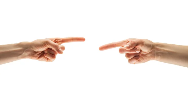 Fingers point to each other — Stock Photo, Image