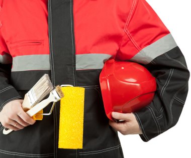 tek tip holding işçisi, boya silindiri inşaat işçisi ve