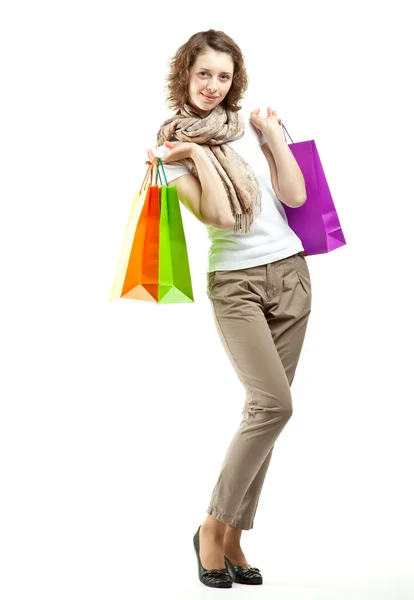 Fashionable young woman doing shopping — Stock Photo, Image