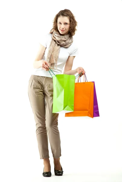 Mujer joven de moda haciendo compras —  Fotos de Stock