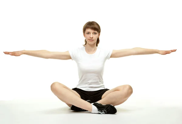 Young woman doing sport exercises — Stock Photo, Image