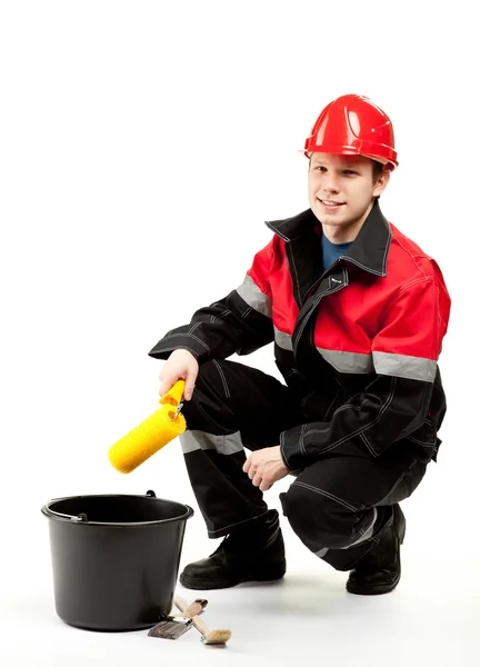 Trabalhador da construção em uniforme — Fotografia de Stock