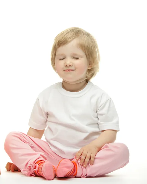 The beautiful little girl engaged in yoga — Stock Photo, Image