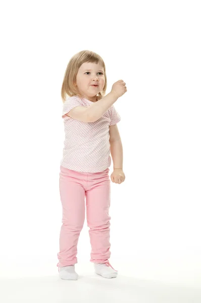 Legrační hravé dítě holčička — Stock fotografie