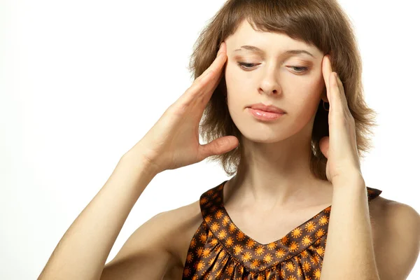 The young woman collectes her thoughts — Stock Photo, Image